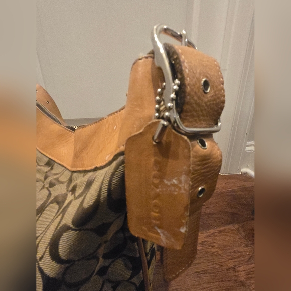 Coach K2H-1955 Chelsea Duffel Convertible Signature Logo Canvas & Leather Hobo - Picture 14 of 14